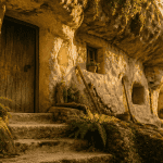 habitat troglodytique façade sculptée dans la roche