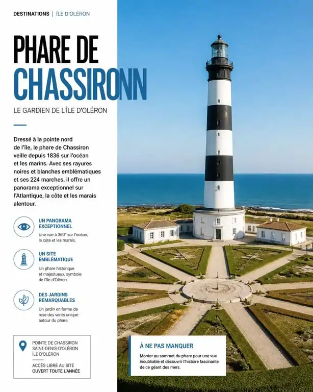 Phare de Chassiron, incontournable lors d'une visite ile d'oleron