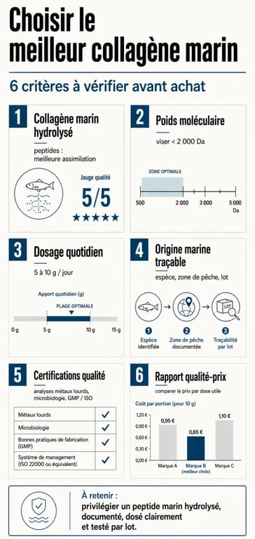 Infographie comparative sur le meilleur collagène marin